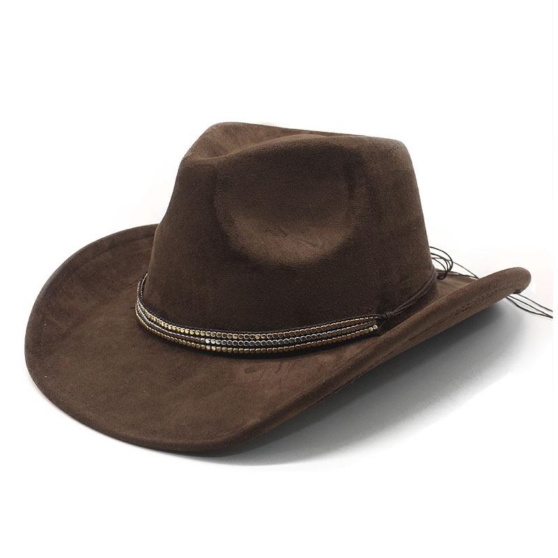 High - End Suede Retro Western Cowboy Felt Hat for Men and Women