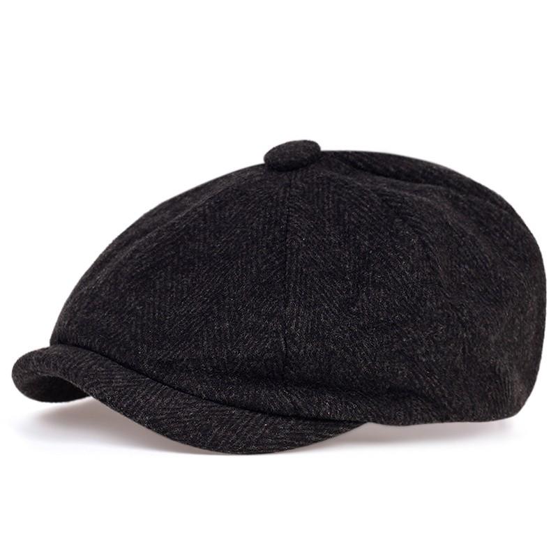 Твидовая шляпа газетчика Берет Шляпы «Гэтсби» с узором «елочка» Уличные кепки Восьмиугольные кепки с козырьком Зима-Весна Береты в стиле хип-хоп