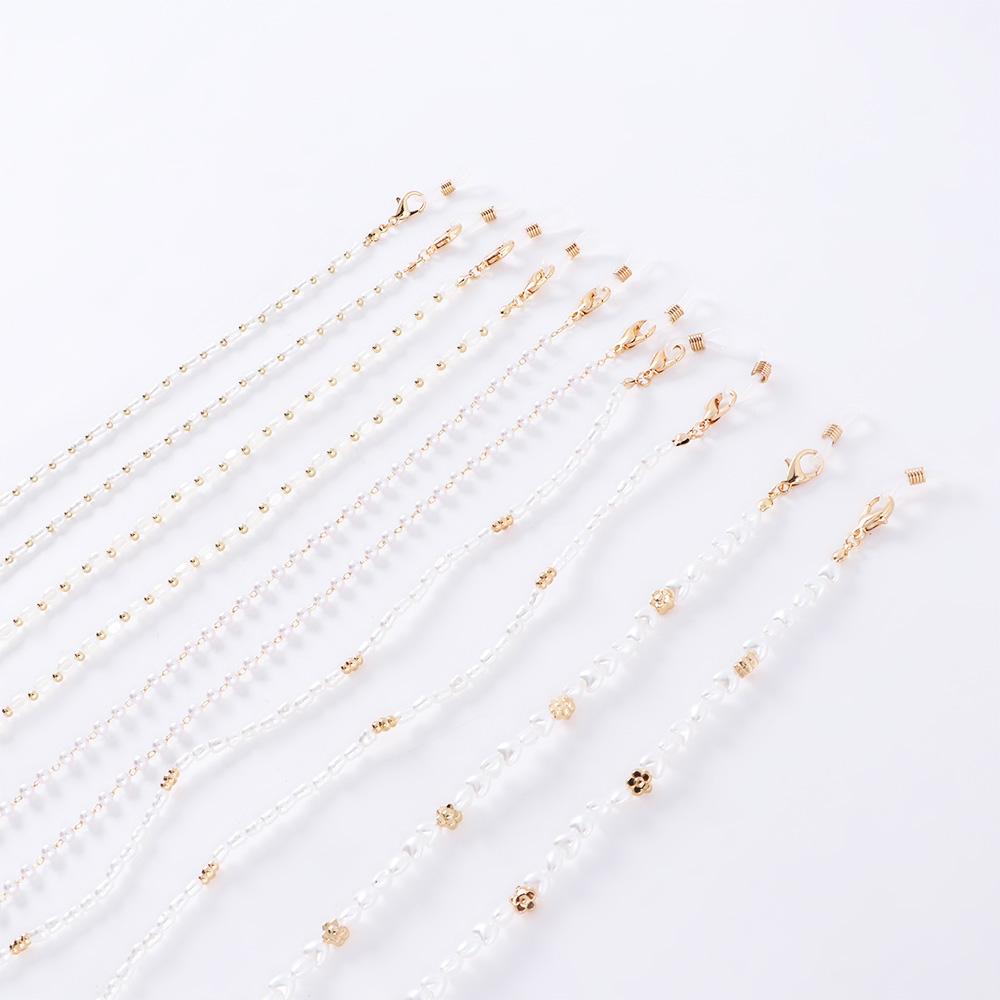 Женские очки Ювелирные изделия Металл Мужские очки для чтения Цепочка Ожерелье для маски для лица Зажимы для очков Жемчужная цепочка