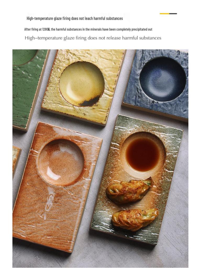 Японская минималистичная керамическая тарелка для суши и пельменей - Изысканный подглазурный дизайн