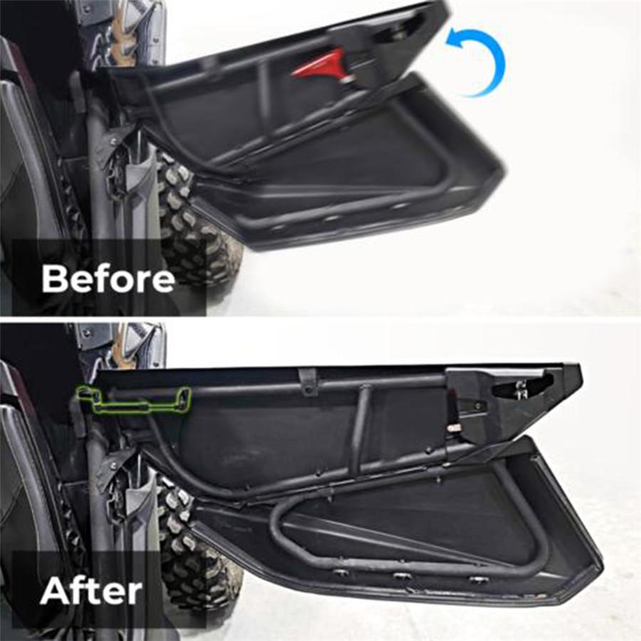 ATV Black+Red Billet Aluminum Anodized Door Opener Kit For 17-20 Can-Am Maverick