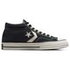 Converse Звездный игрок 76 Удобные и универсальные износостойкие эспадрильи средней высоты Унисекс Черно-белые