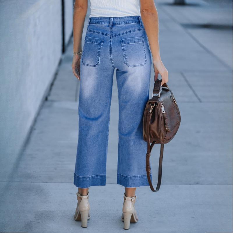 GMXIA Женские свободные и узкие джинсы широкого кроя с прямыми штанинами Nine Points