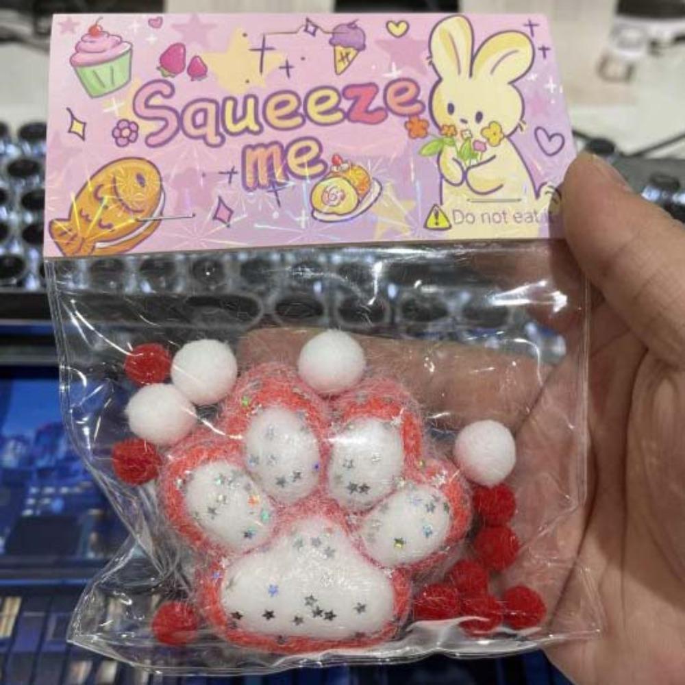 Silicone Christmas Cat Paw Squeeze Toys Slow Rebound Cat Paw Pinch Toy  Christmas Gift