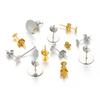 100pcs Stud Earrings Base Blank Post Ear Studs Base Set Pins With Ear Back Earring Plug for DIY Jewelry Making Findings Supplies