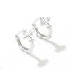 High-end Jewelry 925 Sterling Silver Zircon Micro Paving 5A Straight Pull lightning Guard Ring Earrings Fashion Women's Jewelry