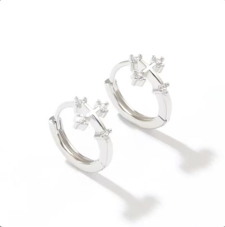 High-end Jewelry 925 Sterling Silver Zircon Micro Paving 5A Straight Pull lightning Guard Ring Earrings Fashion Women's Jewelry