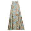 Real summer new bohemian literary loose round neck print sleeveless dress women's medium and long