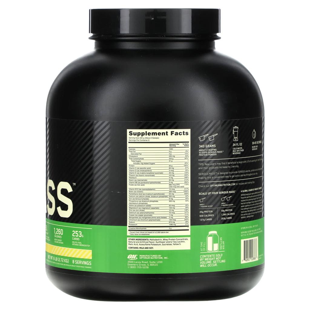 Optimum Nutrition Serious Mass™, Banana, 6 Lb (2.72 Kg)