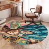 DRAGON BALL Pattern Round Rug, Indoor/Outdoor Mat, for Picnic, Gameroom, Bedroom, Office, Living Room, Home Decor Carpet, Birthday Gift
