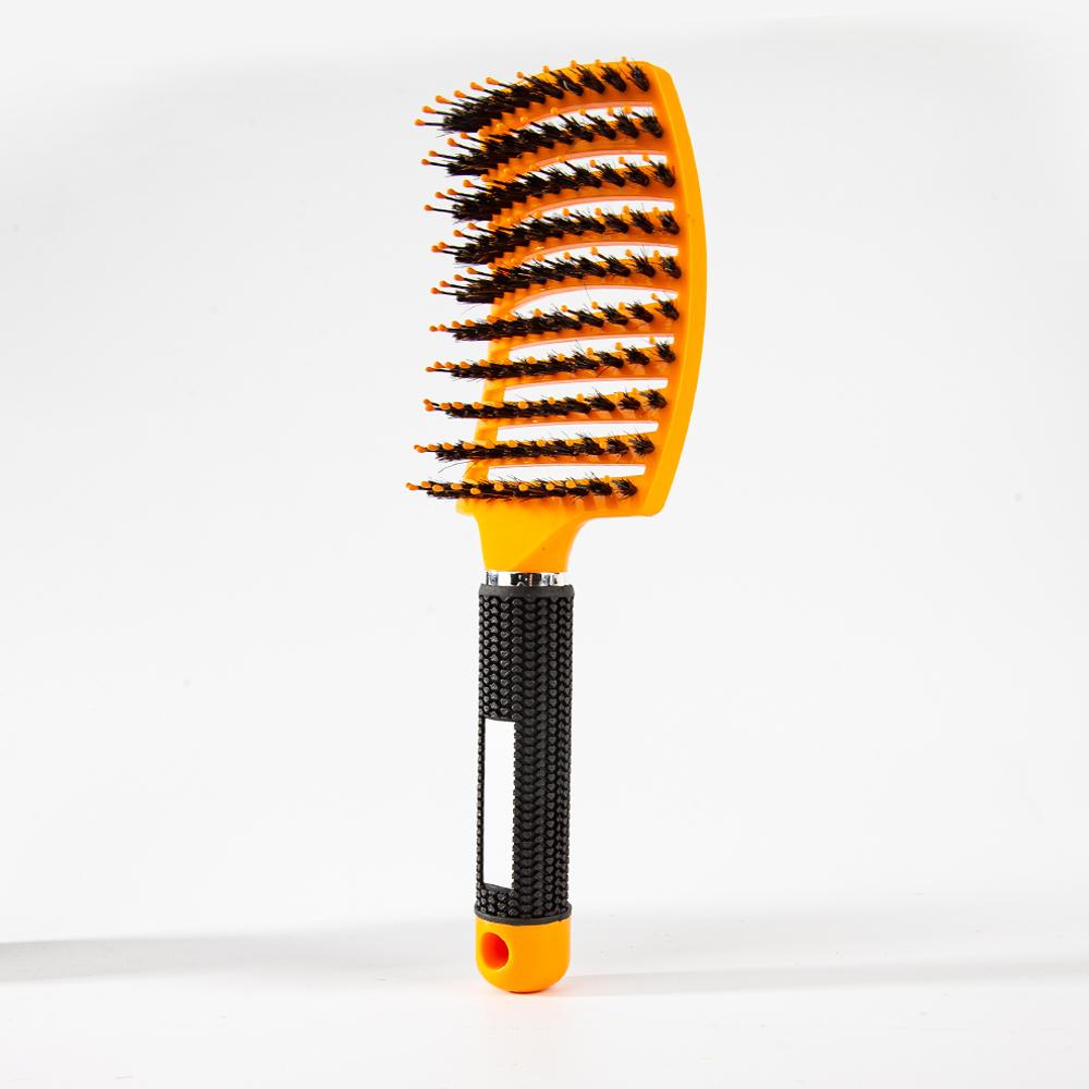Flexible Anti-Static Hairbrush Scalp Massage Comb Brush Custom LOGO Blow-Drying Hair Styling Curved Detangling Vent Hair Brush