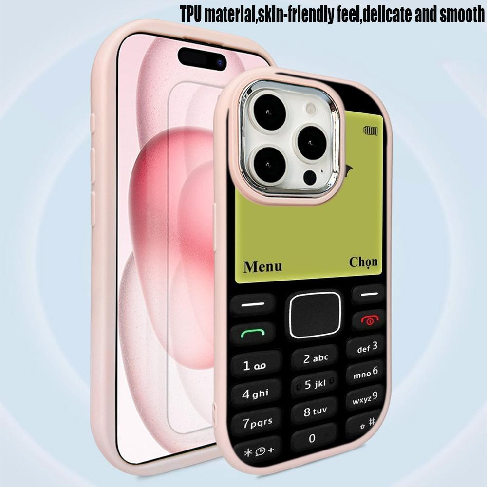 Для iPhone 13 14 15 Pro Max Samsung Galaxy A14 A15 A24 Xiaomi 13T Redmi 12C Мягкий пухлый чехол для телефона A45 Забавная кнопка в стиле ретро Художественный дизайн Чехол из ТПУ