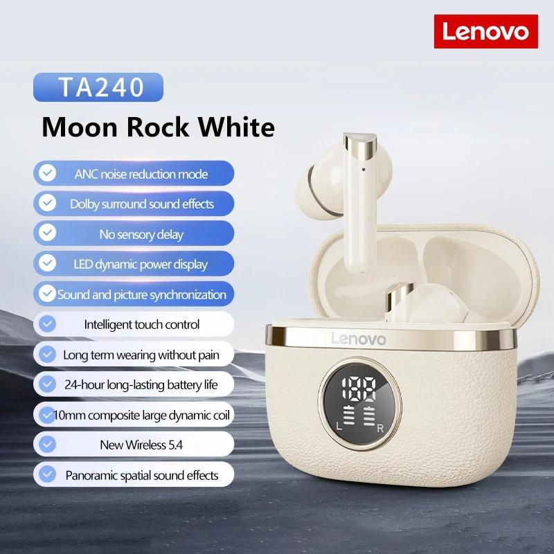 Оригинальные беспроводные наушники Lenovo TA240, Bluetooth-наушники, ANC шумоподавление, музыка, звонки, вкладыши, длительное время работы от аккумулятора, спортивная гарнитура с микрофоном