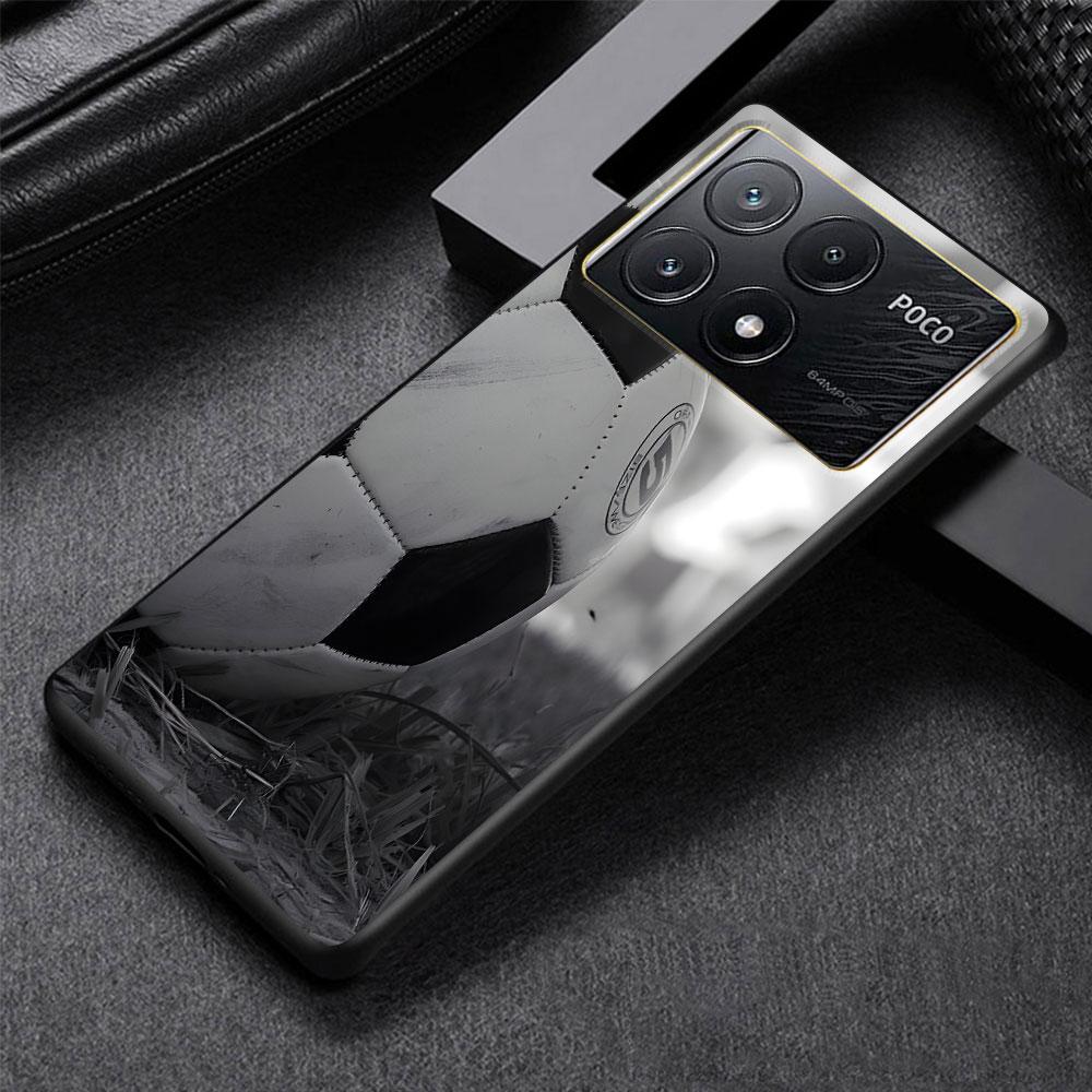 Football Sport Soccer Case for Xiaomi Poco X6 X3 NFC M5s X5 F3 M4 M3 Pro Black Silicone Soft Phone Cover Coque