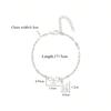 Fashion Crystal Bow Knot Pave Zirconia Initial Stainless Steel Gold Color Lip Chain Bracelet For Women Valentines Gifts