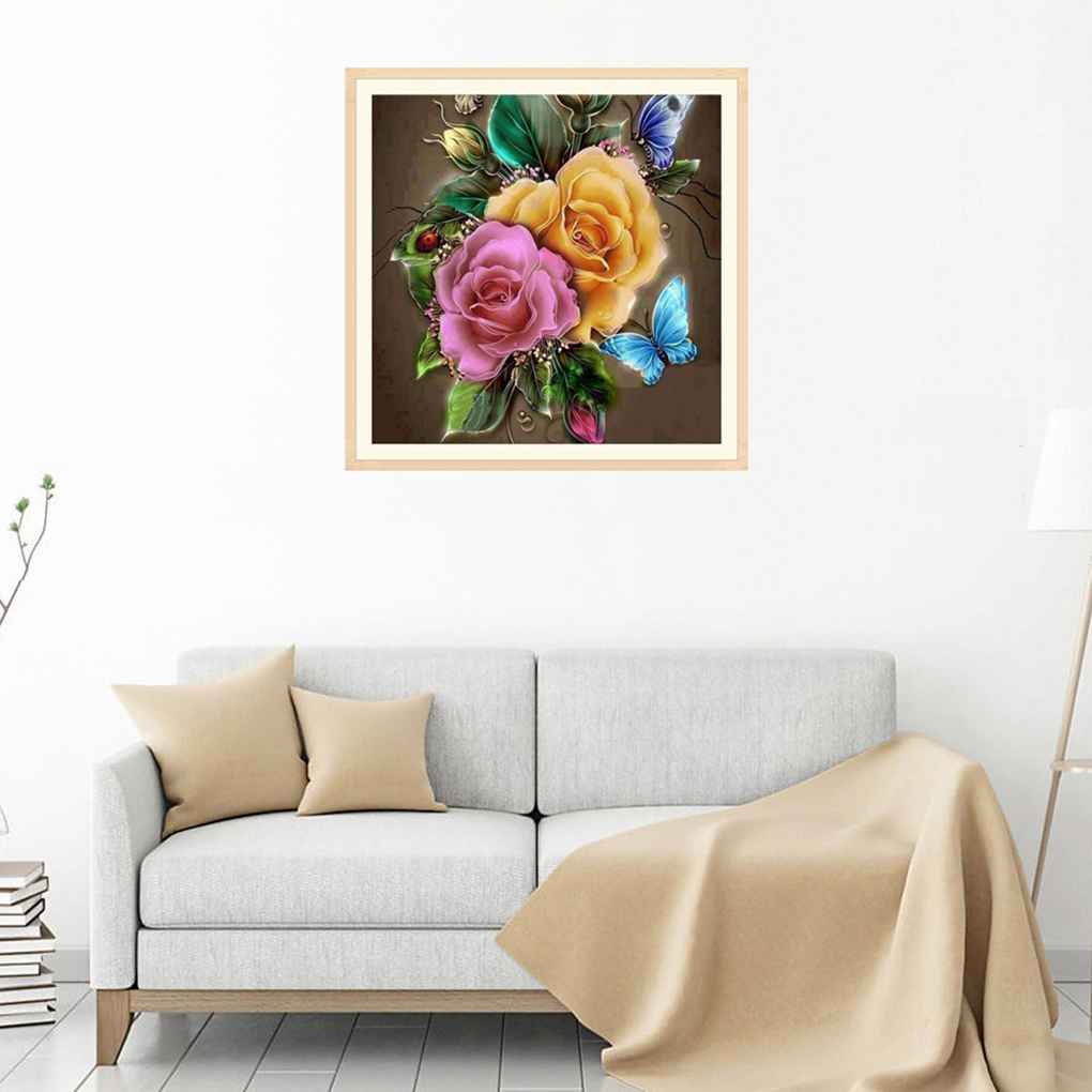 5D Flower Resin Diamond Stitch Crystal Embroidery Painting Room Decorative Resin Needlework Picture