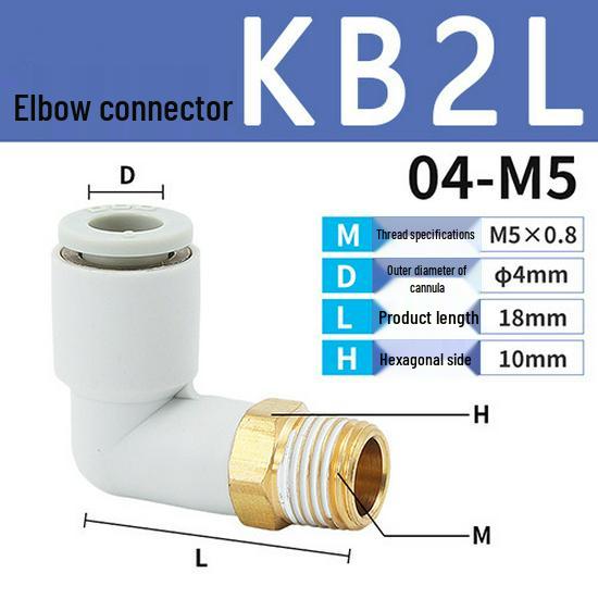 SMC Pneumatic Quick Connect 90-Degree Elbow with Outer Thread KB2L Series