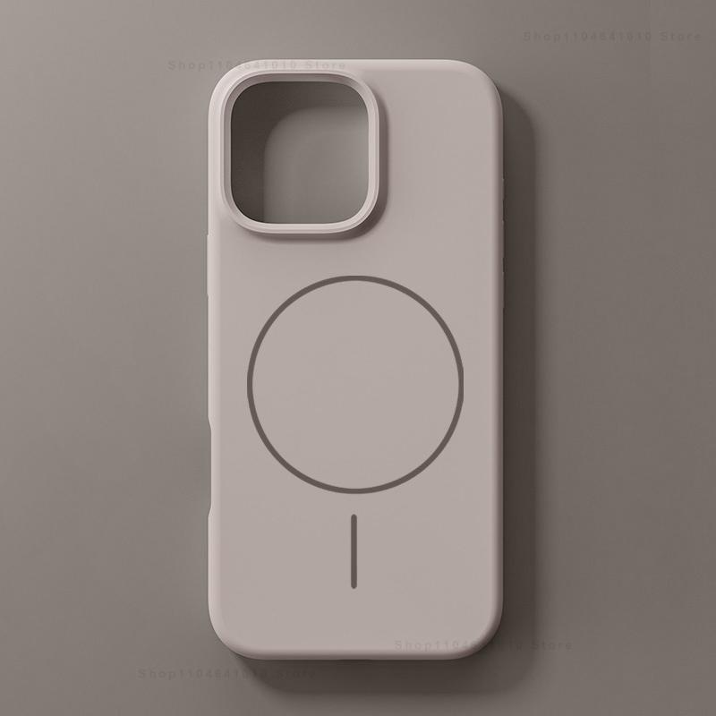 Для Magsafe Магнитный Чехол для Телефона Для iPhone 16 15 14 Plus 13 12 11 17 Pro Max Беспроводная Зарядка Жидкий Силикон Кожа Гладкое Покрытие