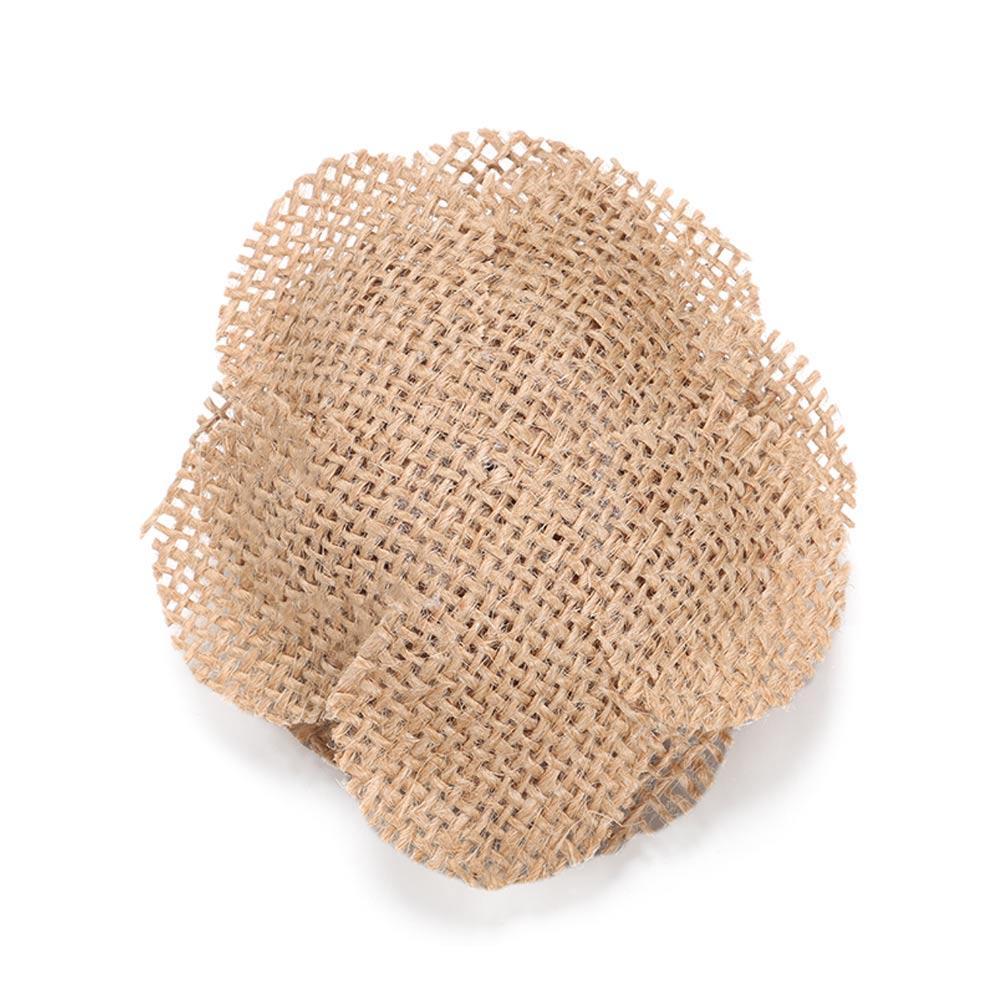 Party Supplies Rose Heads Handmade Flowers Natural Hessian Jute Burlap Retro Wedding Decoration