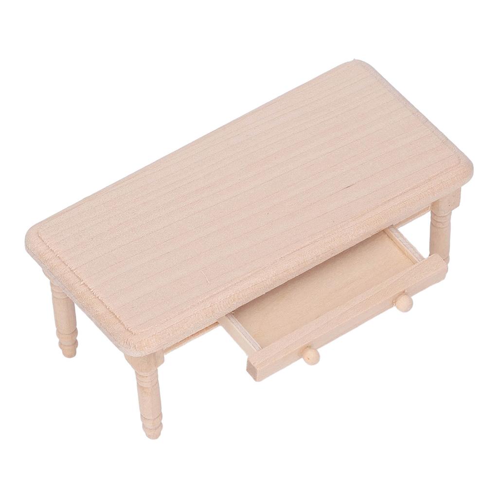 Кукольный обеденный стол 1:Простой элегантный дизайн в масштабе 1/12, прочный деревянный миниатюрный чайный столик на 1 персону:12