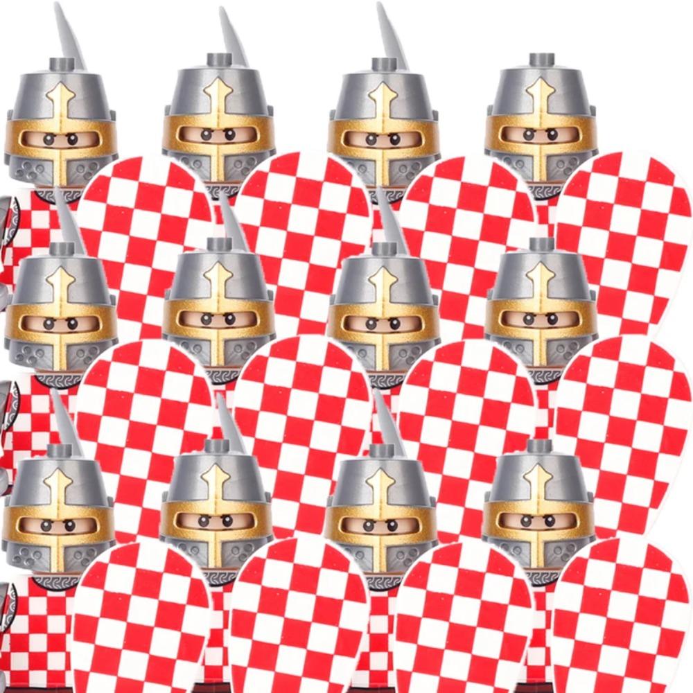 Средневековые Военные Строительные Блоки Фигурки Солдат Подарки Оружие Щиты Шлемы Левенгерц Тевтонские Рыцари Ополченец Крестьянин MOC