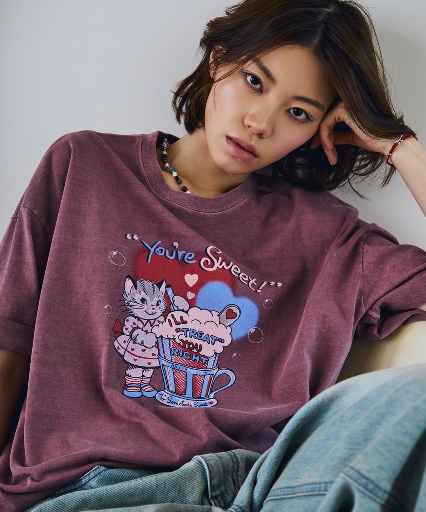 CPGN STUDIO Футболка с коротким рукавом 'Kitten Soda Pigment' Пыльно-розовый