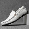Genuine Cow Leather Penny Loafers Men Male Boat Shoes Man Moccasins Mens Driving Shoes Male Casual Shoe Slip On Flats White 2025