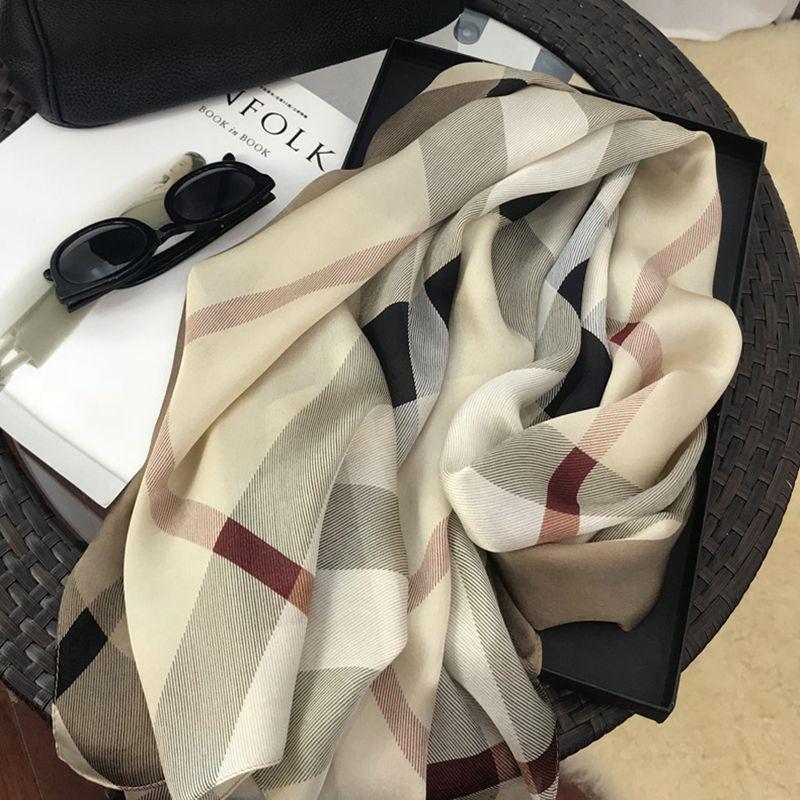 180*65 см 100% шелковица шелкопряда шарф с принтом летний солнцезащитный тонкий платок пляжный шарф шейный платок