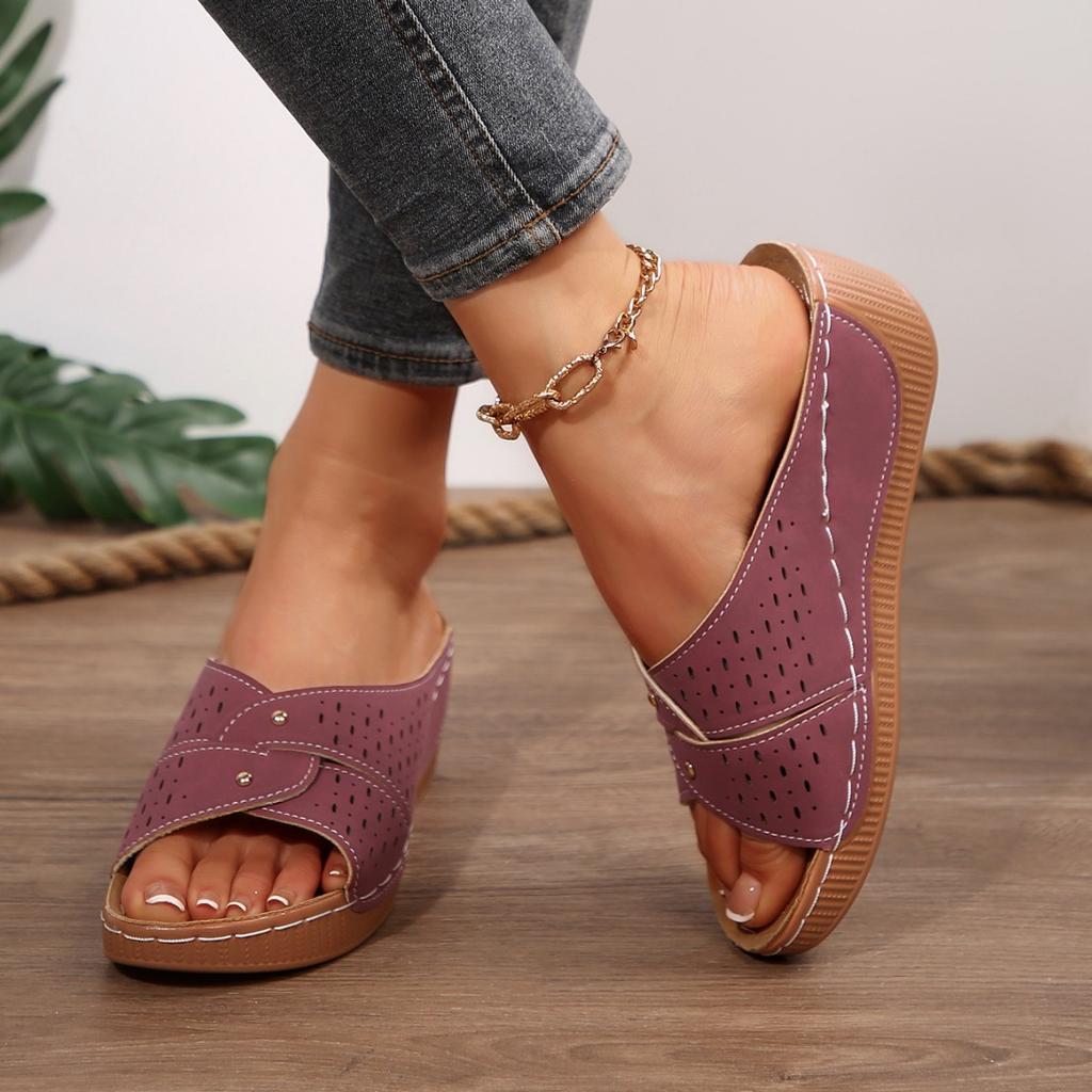 Женская обувь Летняя Мода Платформа Танкетка Удобная Большой Размер 36-43 Тапочки Нескользящие Sandalias De Mujer Женские Сандалии