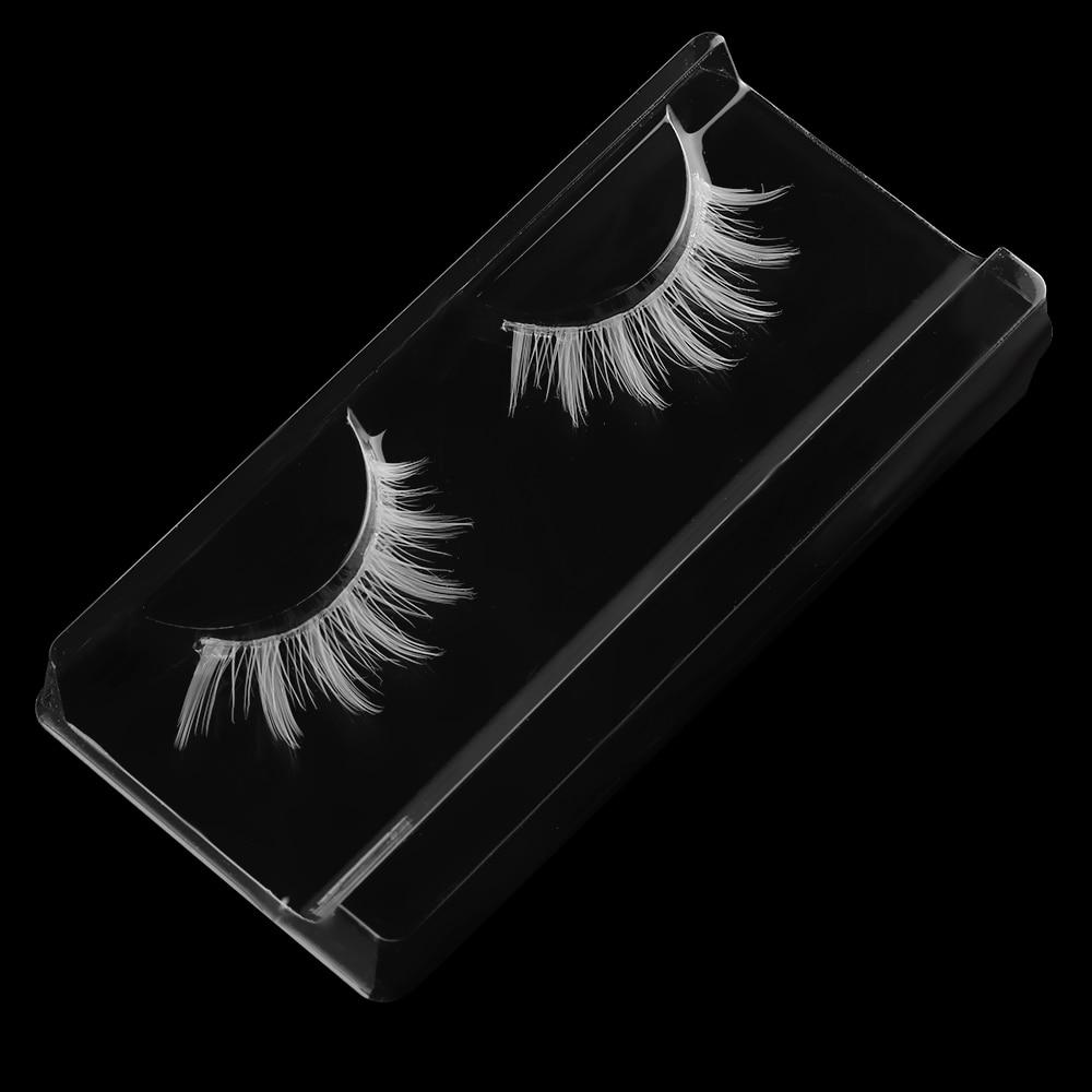 1 Pair Hot Fashion White Eyelashes Cosplay Makeup Natural Long Eyelashes Extension Cross Strip False Eye Lashes Beauty Makeup Tools