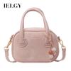 Korean Version of Textured Portable Small Square Bag, Fashionable One-shoulder Oblique Span Bowling Bag