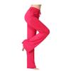 Auroth Solid Color Women High Waist Wide Leg Flared Pants Stretch Trousers Drawstring Sports Pants