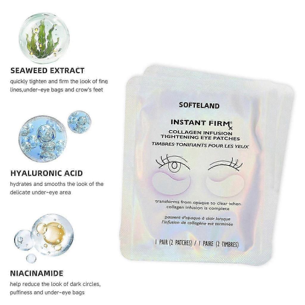Instant Firm Collagen Infusion Tightening Eye Patches, Collagen Eye Patch - Anti-Wrinkle Treatment, Niacinmide & Caffeine