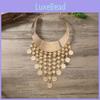 Style Fashionable Ethnic Multi Layer Tassel Design Women Metal Collar Necklace