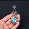 Драгоценный камень с бирюзой и чистой медной проволокой, завернутый в подвеску ручной работы Анк, ювелирные изделия