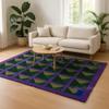 Modern Geometric Purple And Green  Purple Green Abstract Living Room Carpet Bold Designer  Rug