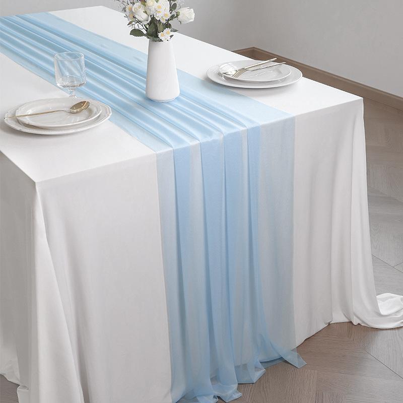 1/5 Упаковка Шифоновый Скатерть-Дорожка Пасха Весна Бохо Рустик 75x300см Свадебный Центральный Декор Дорожка Прозрачный Декор для Девичника Дня Рождения