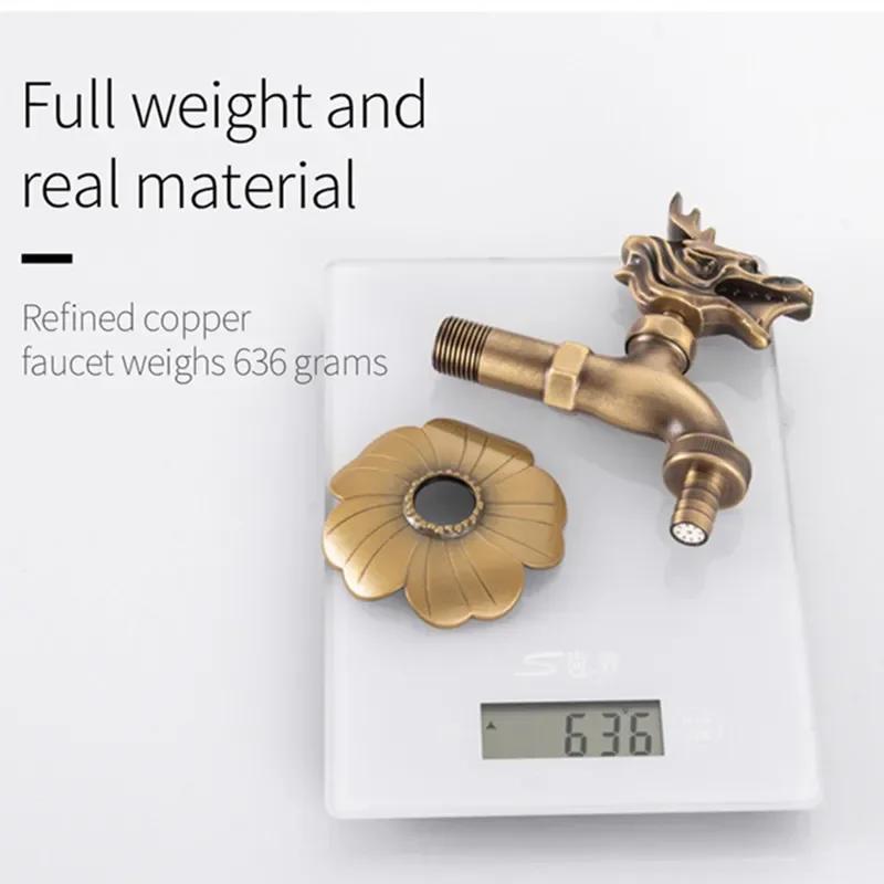 Антикварный резной кран из латуни, наружные краны для стиральной машины, роскошный кран для туалета, настенный кран для сада