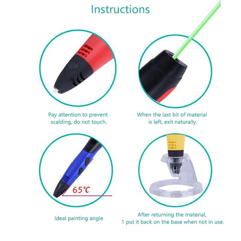 Ручка для 3D-печати с 12 цветами PLA Filament Support ABS / PLA Filament Kids DIY Drawing Gift с ЖК-дисплеем