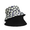 Double-sided Wearable Daisies Bucket Hat Men Women Caps Summer Panama Fold Sun Fishing Fisherman Hat