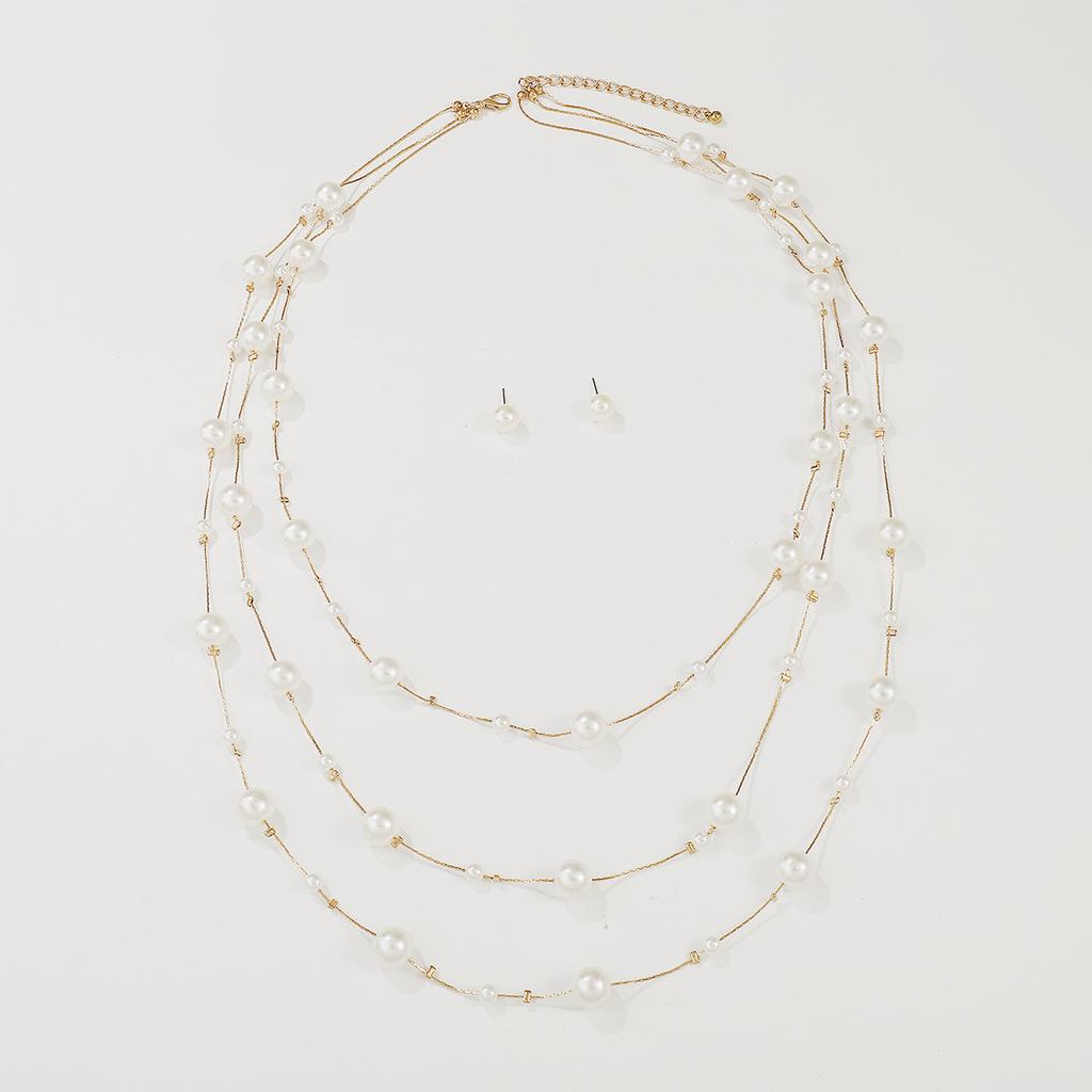 Tooxika French New Light Luxury Pearl Multi-layer Necklace Elegant Small Fragrant Wind Design Sense Necklace