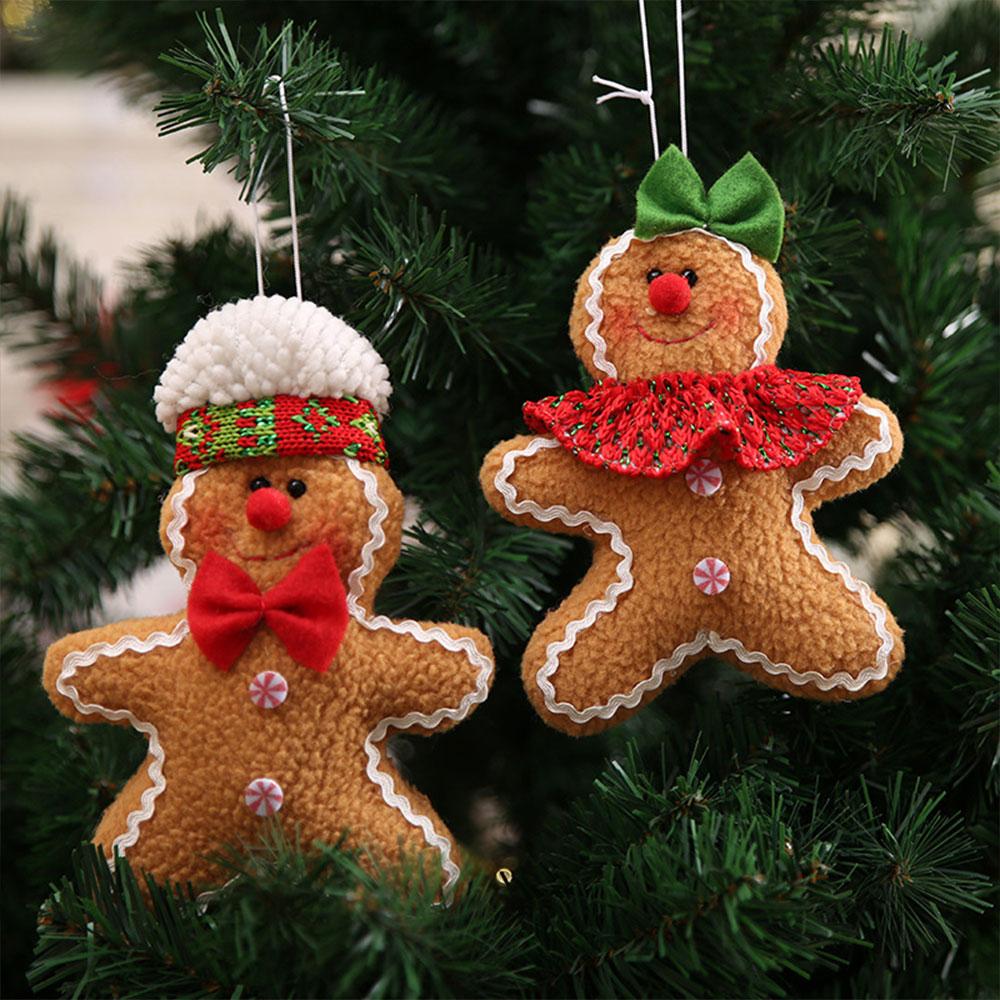 Christmas Gingerbread Man New Decorations Cute Mini Fabric Five-Star Doll New Year Pendant Creative Pendant Design Two Options