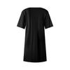 Women's Summer Casual Round Neck Pleated With Pockets Solid Color Short Sleeve Dresses
