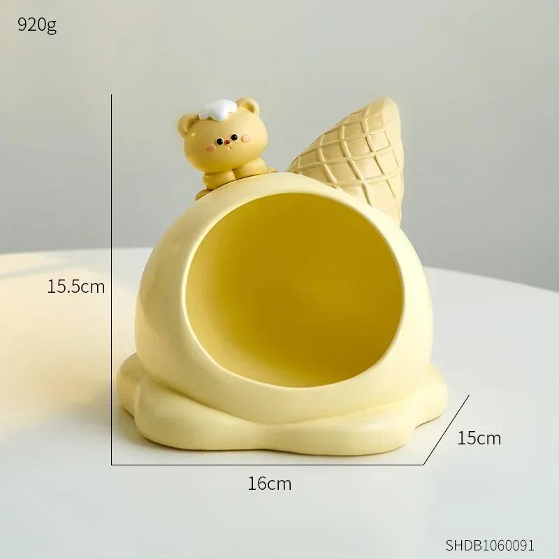 Эстетический декор для хранения вещей в доме, декор в форме сладкого конуса из смолы, полка для ключей, дверца обувного шкафа, ящик для хранения украшений для дома