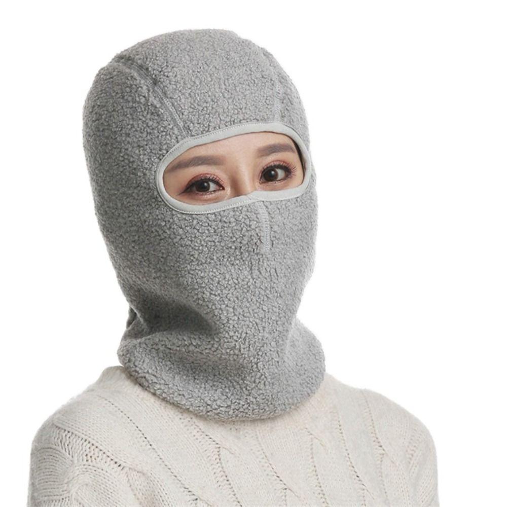 Neck Protection Face Mask Thickened Beanies Breathable Balaclava Cap  Ladies
