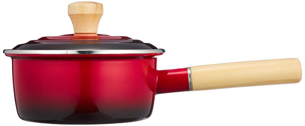 Wahei freiz Эмалированная емкость для варенья 16 см, красная, с крышкой, совместимая с IH Rubani Red x Black Pot-au-feu RA-9788