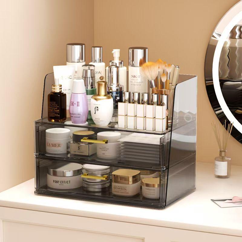 Шикарный прозрачный органайзер для косметики - Пыленепроницаемое хранение средств по уходу за кожей, помады и макияжа