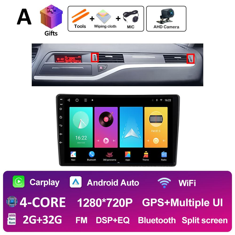 GPS Навигация Android 14 Для Citroen C5 2008 2009 2010 2011 2012 2013 - 2017 Автомобильный Мультимедийный Радио Видеоплеер QLED IPS Экран