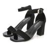 Women's 2024 Summer Fashion Sandals Medium High Heel Outdoor Sandalias Elegant Wedding Shoes Bridal Plus Size 33-41 Buckle Strap
