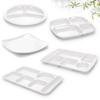 Oval Melamine 6-Compartment Divided Tray